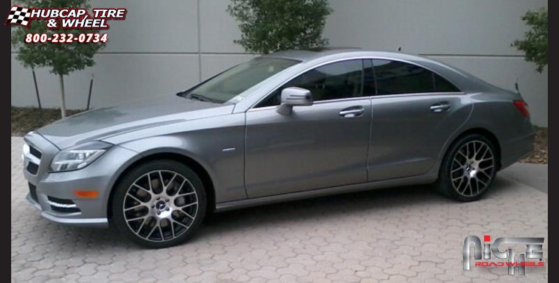 vehicle gallery/mercedes benz cls550 niche circuit m108 19x85  Black & Machined wheels and rims